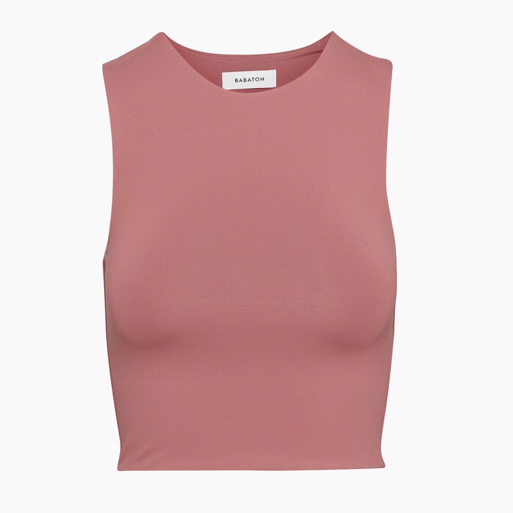 Aritzia Babaton Contour Muscle Tank in Red Willow